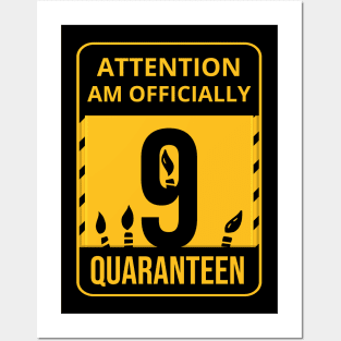 9th Birthday Officially a Quaranteen 9 Years Old Posters and Art